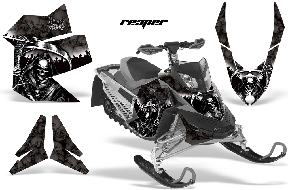 Skidoo REV XP Graphics Kit BLACK Reaper